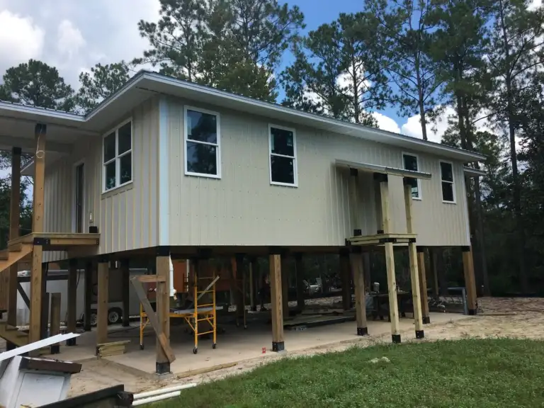 Two-story home on stilts built with the Ty-Rite Anchoring System